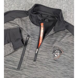 Oklahoma State Cowboys Levelwear 1/4 Zip Pullover Mens M Gray Black Performance